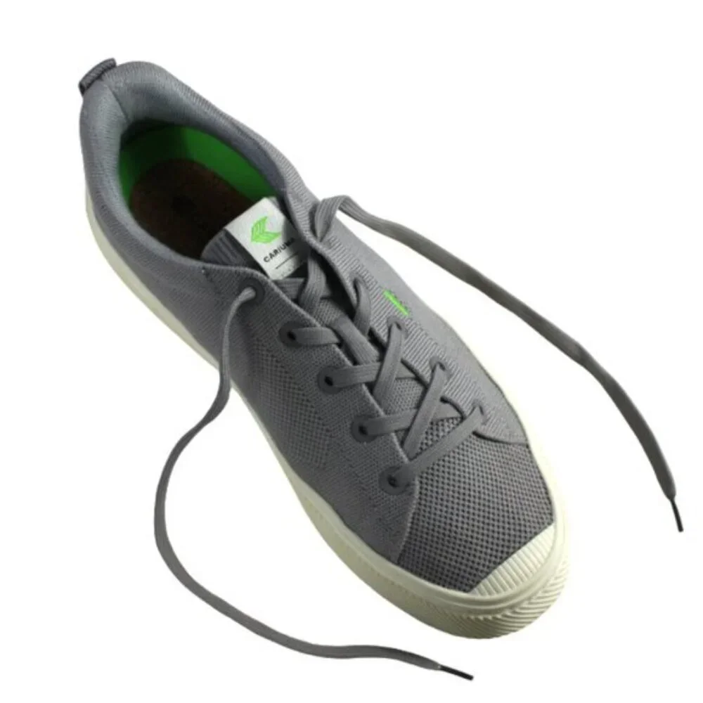 Cariuma Conscious Gray Canvas Low Profile Lace-Up Size 10